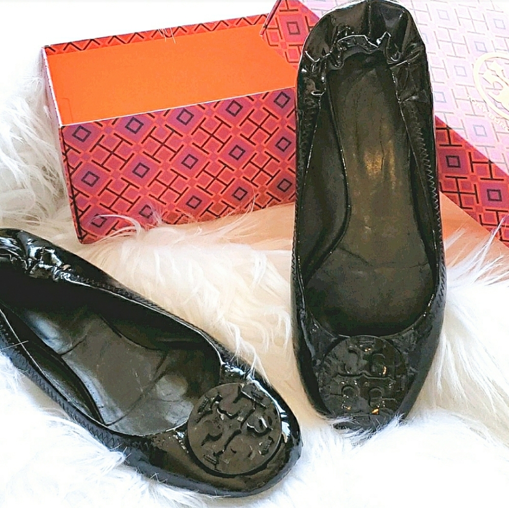 Tory Burch Patent Minnie Ballet flats